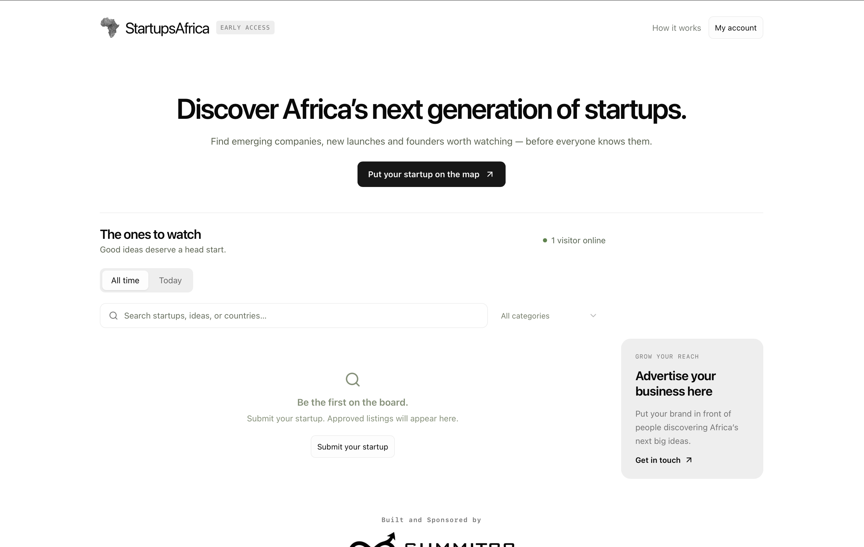 StartupsAfrica startup discovery website